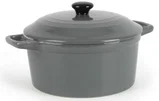 ovenschotel rond met deksel grijs 10 x h 1