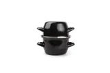 mosselpot geëmailleerd met schelpdeksel dia 120mm (binnen) 1