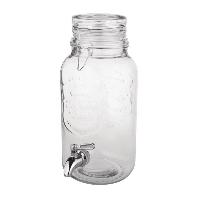 Gefell drankdispenser met tekst en klemdeksel 3,6L