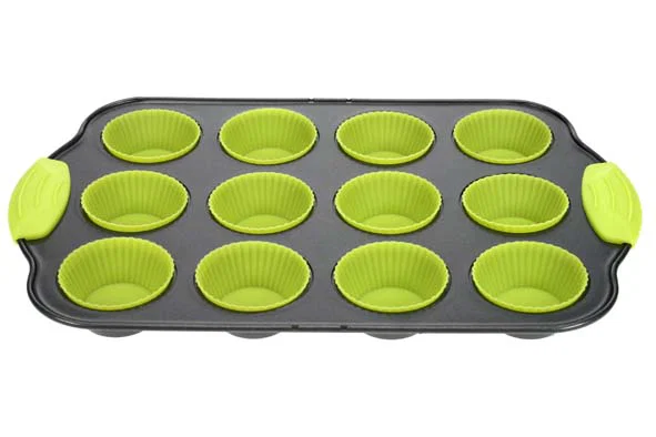 bakvorm voor 12 muffins metaal silicone