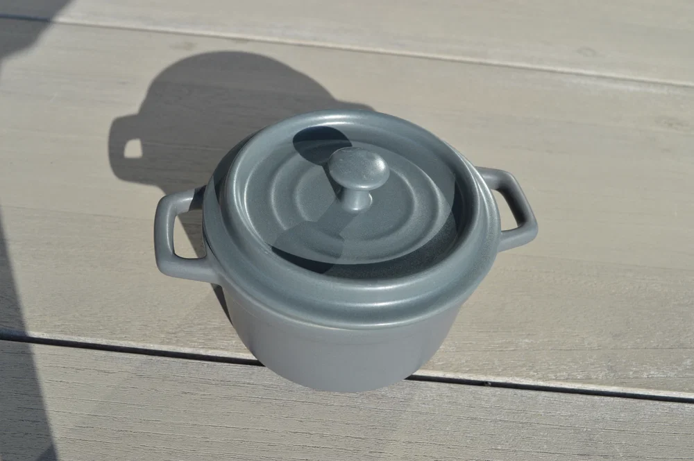 ovenpot rond grijs 16 x 12 x 8cm