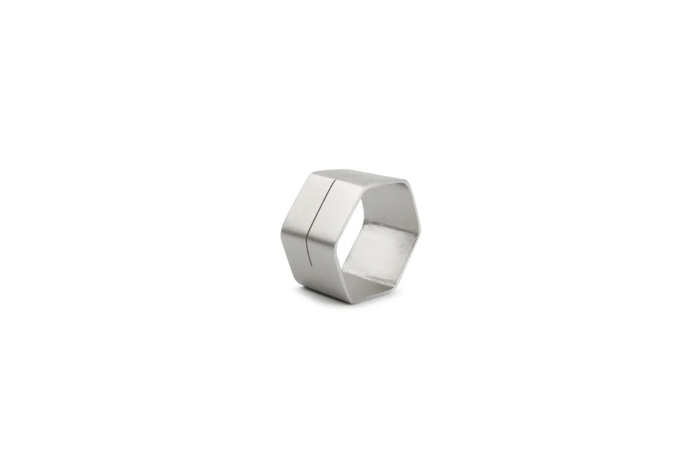 Servetring 5cm zeshoekig zilver Centro -