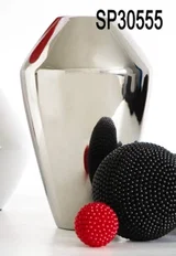 vaas H28 cm zilver aardewerk 1