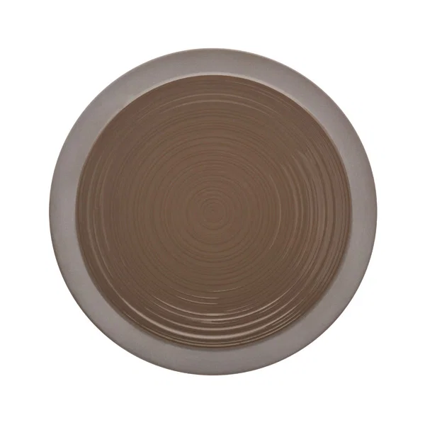 plat bord rond 23 cm bahia basalte DEGRENNE