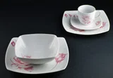 69-dlg excentric grote bloem roze eetservies en koffieservies van Bavaria 1