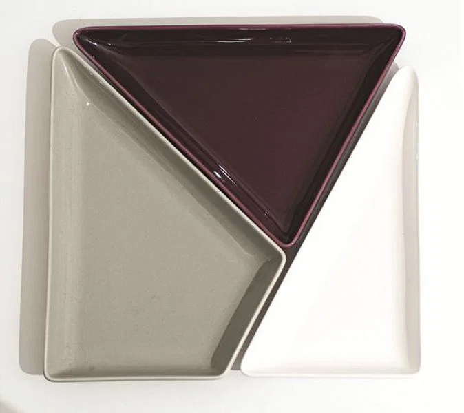 vierkante schotel 30 cm 3 delen decal